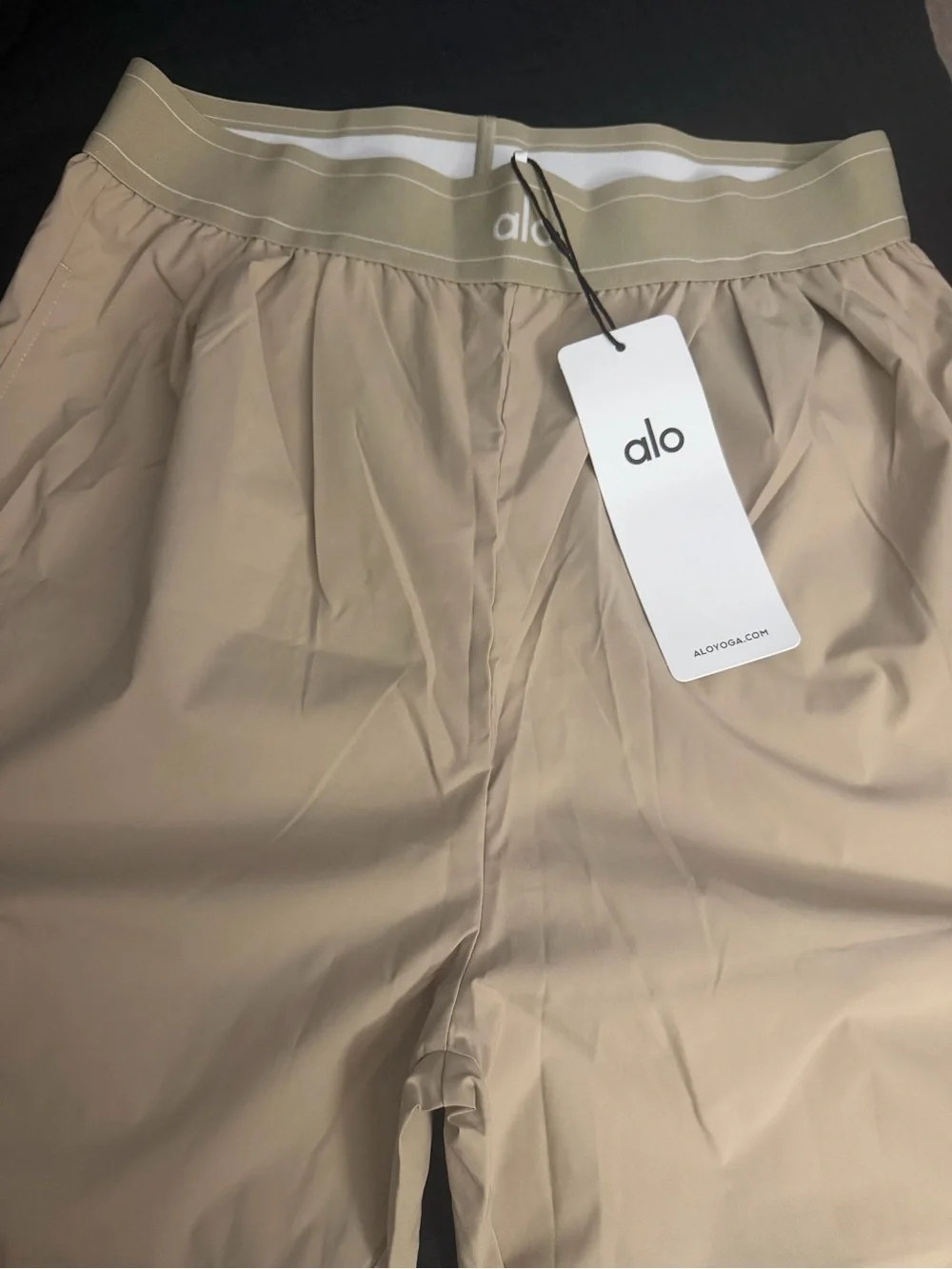 ALO Yoga Neutral Beige Activewear Pants with Elastic Waistband